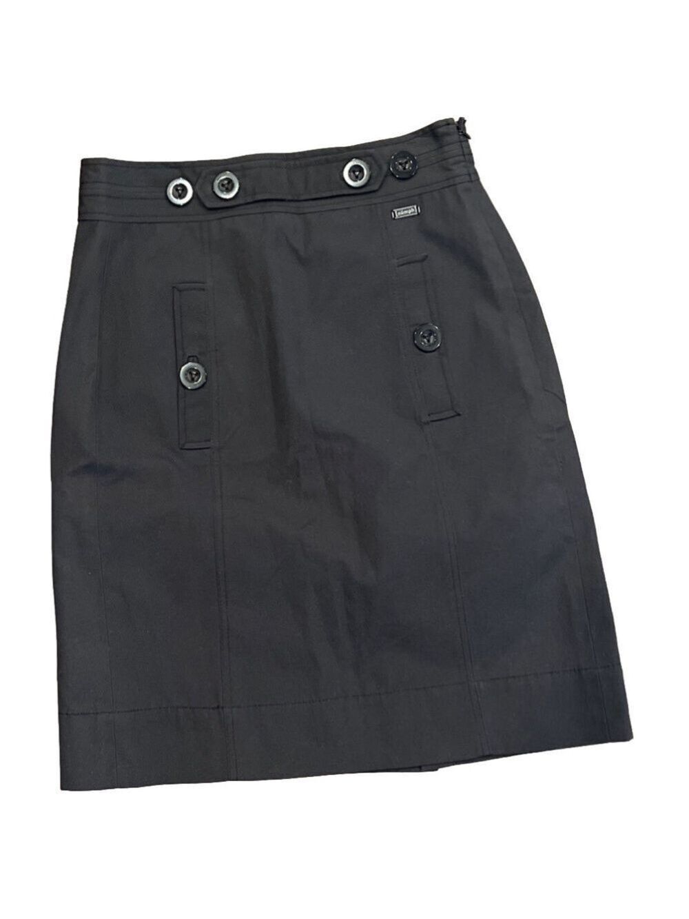 Numph uk 12 (US 8) black skirt with 4 button pockets, fully lined with side zip